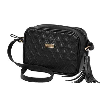 Bolsa-Tiracolo-Preto-Costura-Aparente-Chaveiro-Franja-|-Comfort-Tamanho--M----Cor--PRETO-0